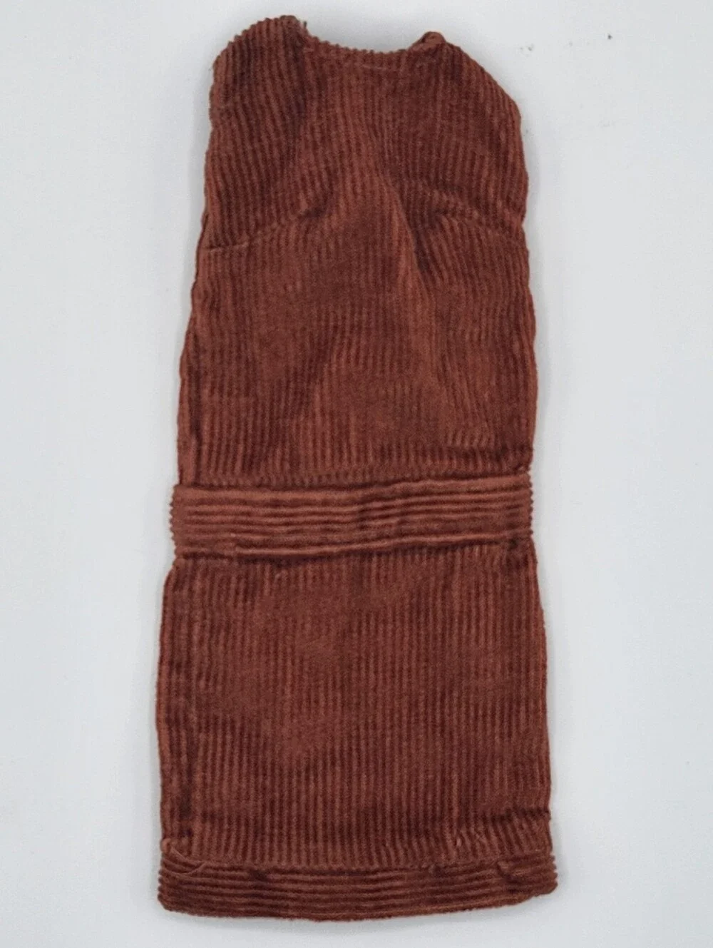 Vintage Barbie Handmade Corduroy Coat Hat Purse Set Brown Rust